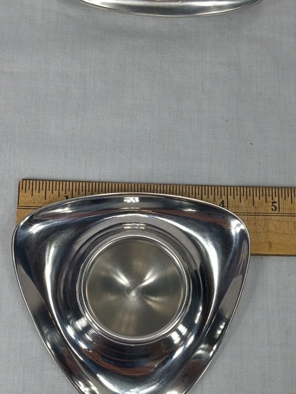 Set Of Four WMF Cromargan Germany Triangular Stainless Steel Egg Cups